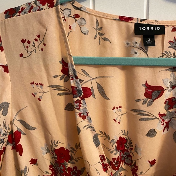 ❌SOLD❌ LILY PINK FLORAL GEORGETTE BABYDOLL BLOUSE - Picture 5 of 6